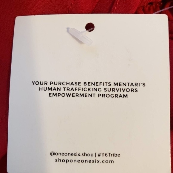 One One Six New with tags Deep Red Ruffle trim V-neck Fit and Flare Dress xs - Picture 4 of 11